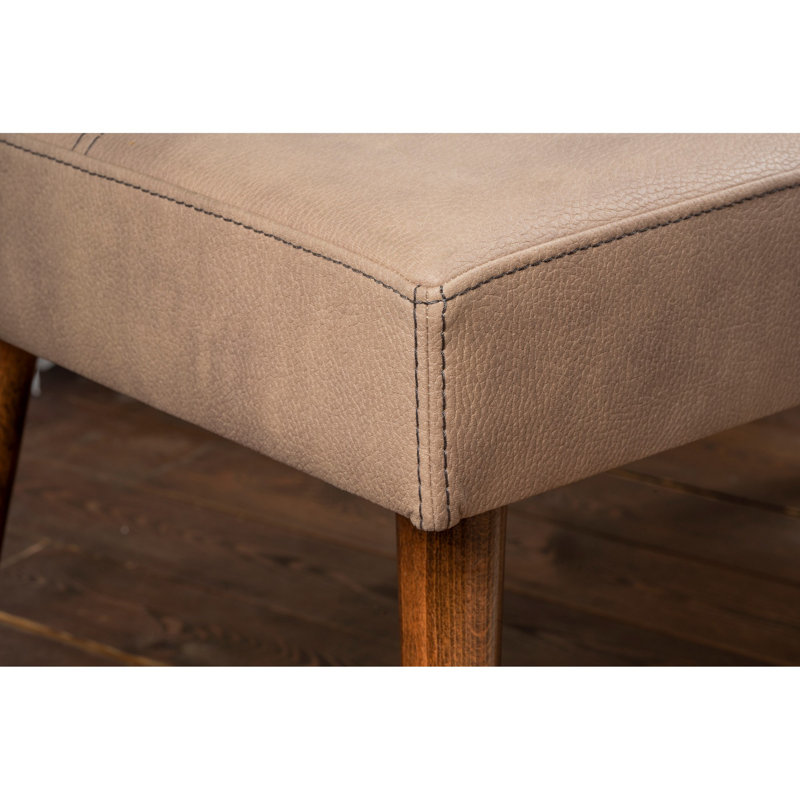 Pouf moderne avec structure en bois de hêtre, vison, 36,2 po x 17,3 po x 18,1 po | 32 mousses en mousse pour plus de confort | Tissu facile à nettoyer, design scandinave rustique | Décoration élégante pour le salon et la chambre à coucher