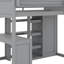 Lit mezzanine simple avec garde-robe, bureau et tablettes de rangement multiples, structure de lit mezzanine en bois massif avec bibliothèque, pour enfants, adolescents, adultes-517203208
