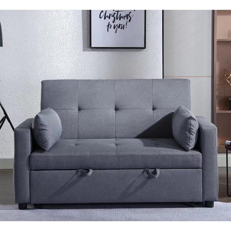 Rainell Upholstered 55.12'' Sofa, Dark Gray Linen