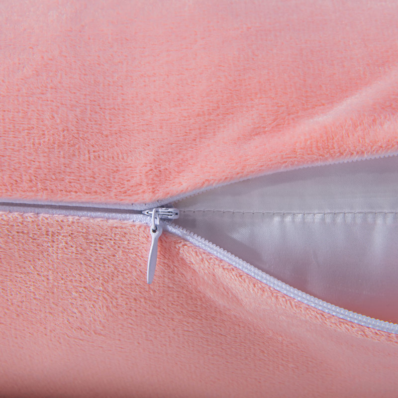 Housse de coussin carré à fermeture à glissière, housse en velours de luxe, très douce - NTBAY, Rose