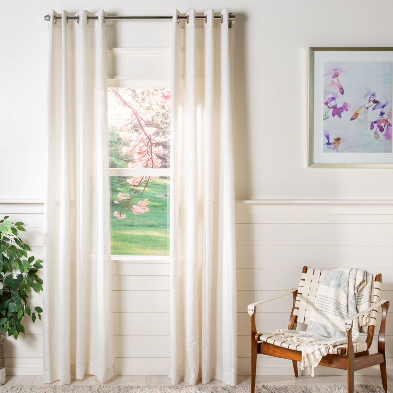 Panneau de rideau simple semi-transparent avec œillets Richert, l 52 po x L 84 po
