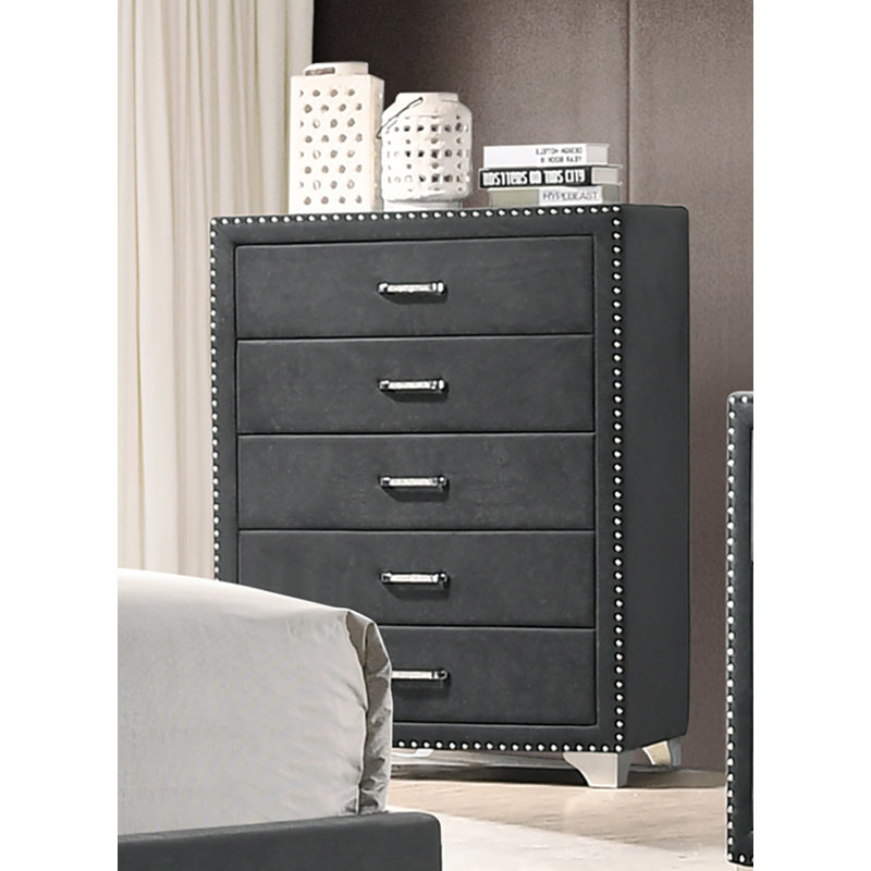 Finchley 35.5'' W 5 - Drawer Dresser, Gray