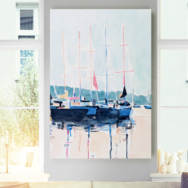 «Watercolor Boat Club I», reproduction sur toile, H 32 po x l 24 po x P 1 po, Toile tendue