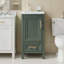 Meuble-lavabo en bois massif 18 po entièrement assemblé avec tiroirs et plateau à fermeture en douceur