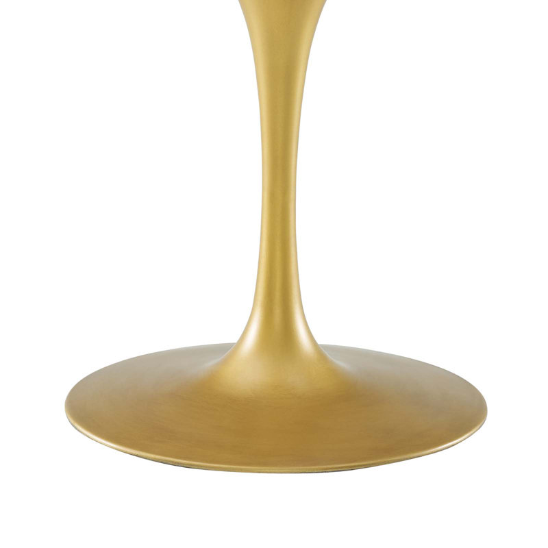 Drive Oval Dining Table, 30" H x 47" L x 29.5" W, Gold, Black