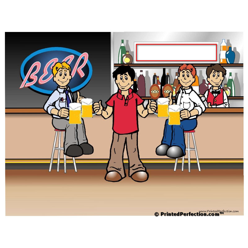 Personalized Beer Drinker Male Acrylic Key Chain