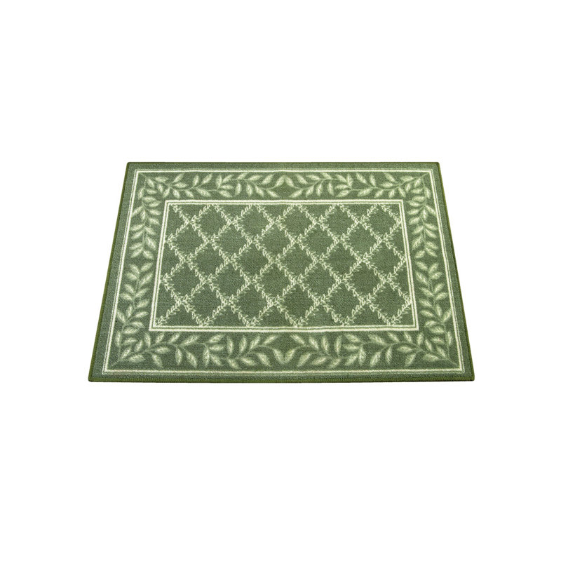 Tapis décoratif vert tissé à plat oriental Benigni