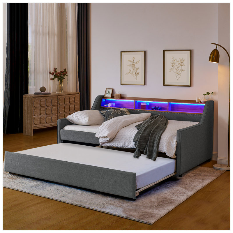 Lit pour chambre à coucher, Gris