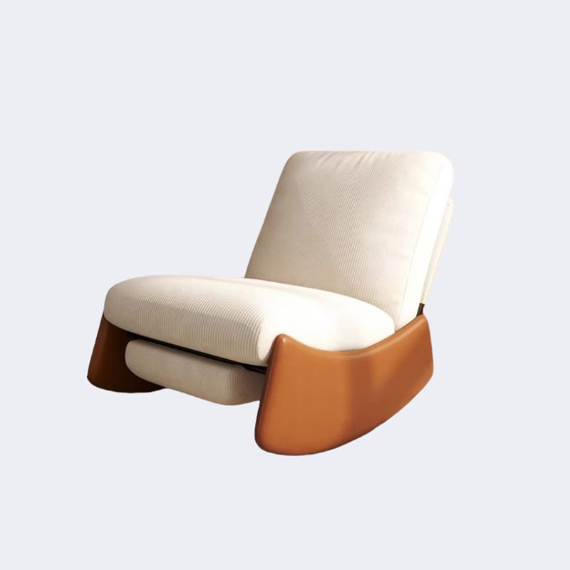 Chaise berçante simple de style européen, Blanc cassé