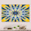 «Yellow and Blue Fractal Flower», reproduction de cadre flottant sur toile 3 pièces-370978359-370978355