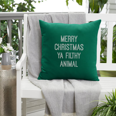 Embroidered Sunbrella® Outdoor Throw Pillow