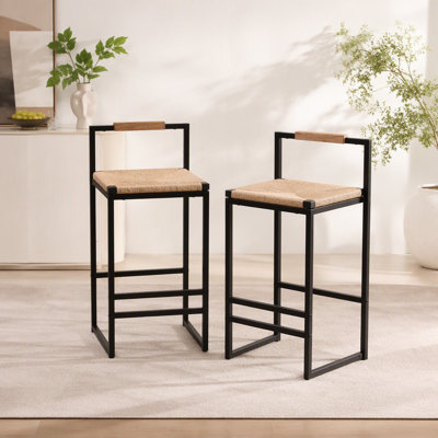 Ensemble de 2 tabourets de bar élégants et fonctionnels avec dossier, idéal pour un bar à la maison ou un comptoir de cuisine