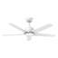 Ventilateur de plafond blanc de 44 pouces avec lumières, moteur à courant continu à haut débit d'air, conception en métal à 5 pales
