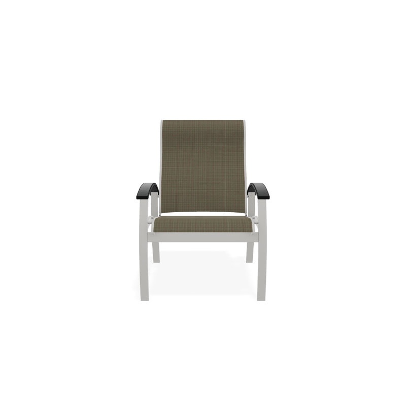 Chaise de patio Askar, Tweed Sunbrella® brun, Graphite classique, Neige texturée