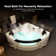 LED Modern 61'' x 61'' Corner Acrylic Bathtub with Faucet