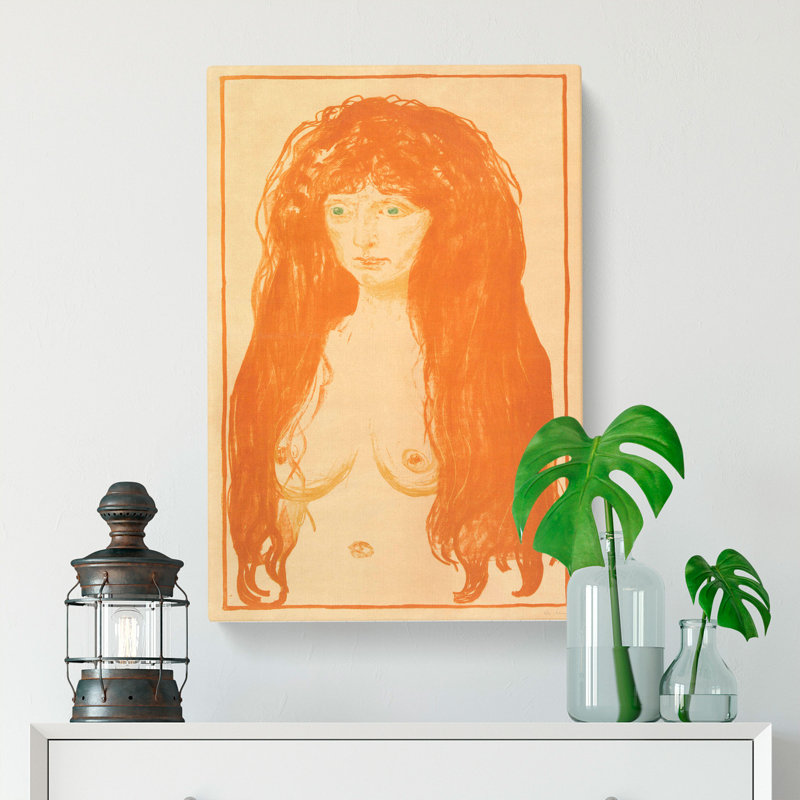 Woman With Red Hair by Edvard Munch - Wrapped Canvas Painting, 60cm H x 40cm W x 3cm D