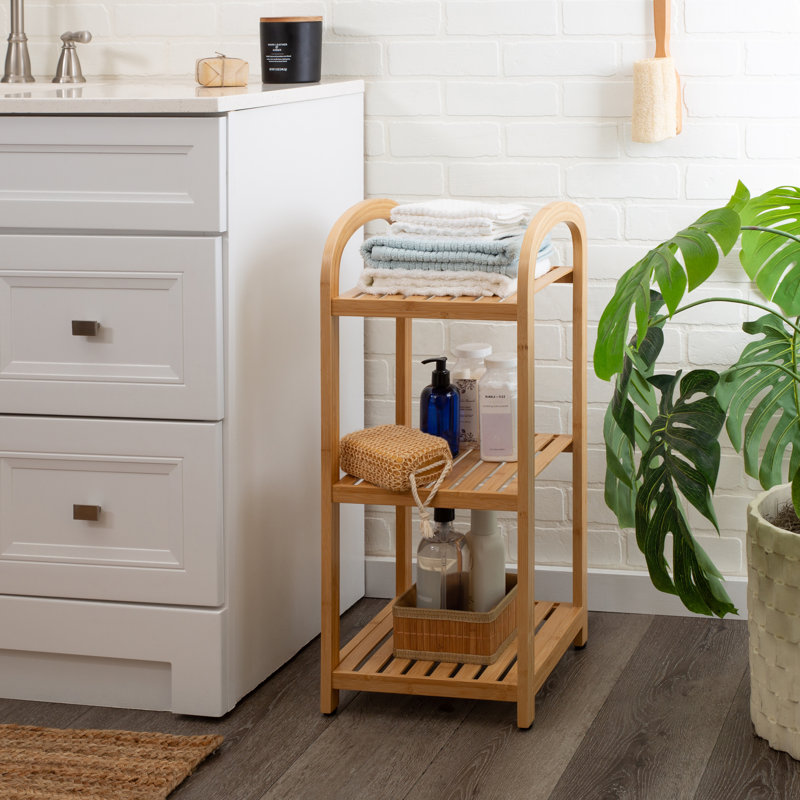 Naoya Bamboo Freestanding Bathroom Shelves