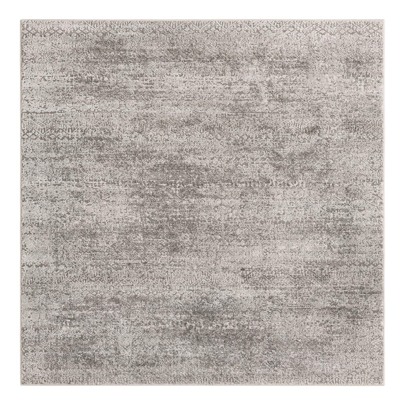 Kater Gray/White Area Rug, Square 5'3"