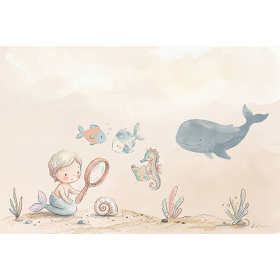 Underwater Wallpaper Mermaid Removable Watercolor Wall Decor