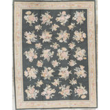 Hand-Knotted High-Quality Green and Gray Area Rug