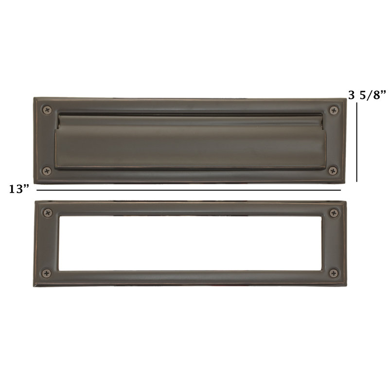 Brass Mail Slot, Oil Rubbed Bronze, 3.63" H x 13" W x 1.75" D