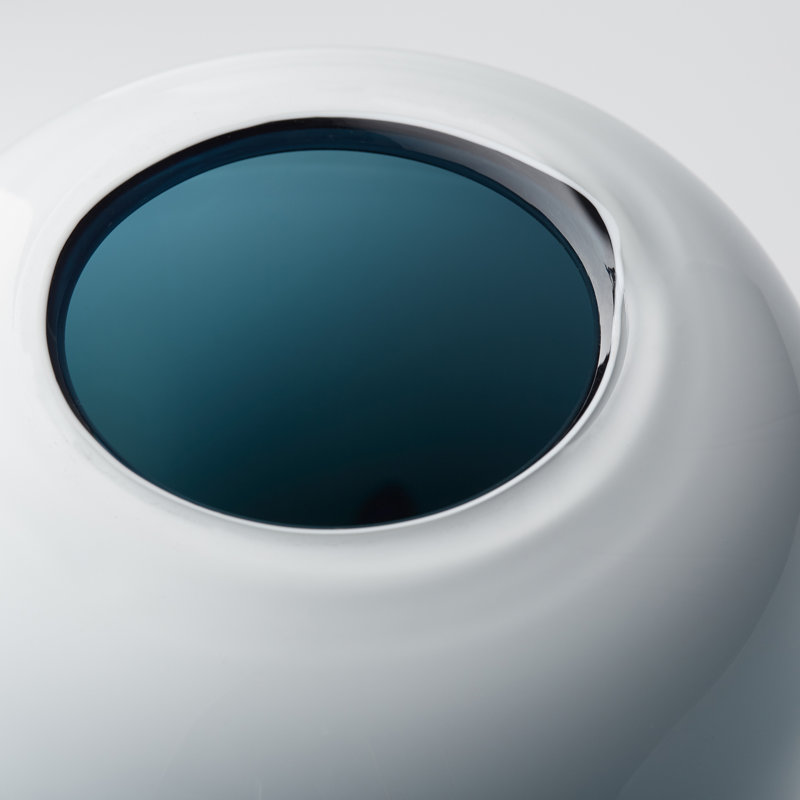 Deep Sky Glass Table Vase, 9" H x 6.5" W x 6.5" D