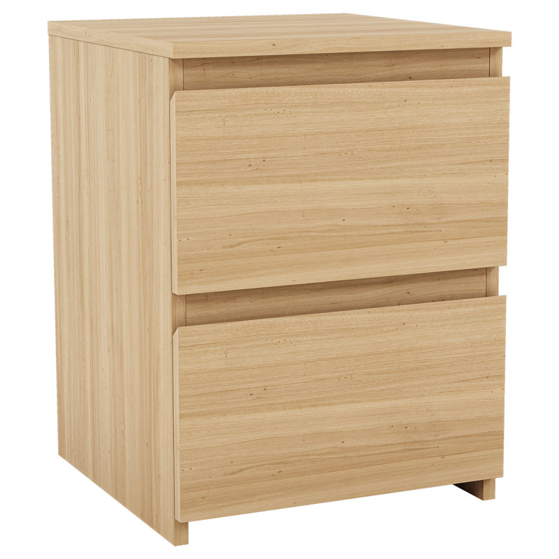 Cunha 29.5cm W Particle Board / Chipboard Bedside Table, Pine