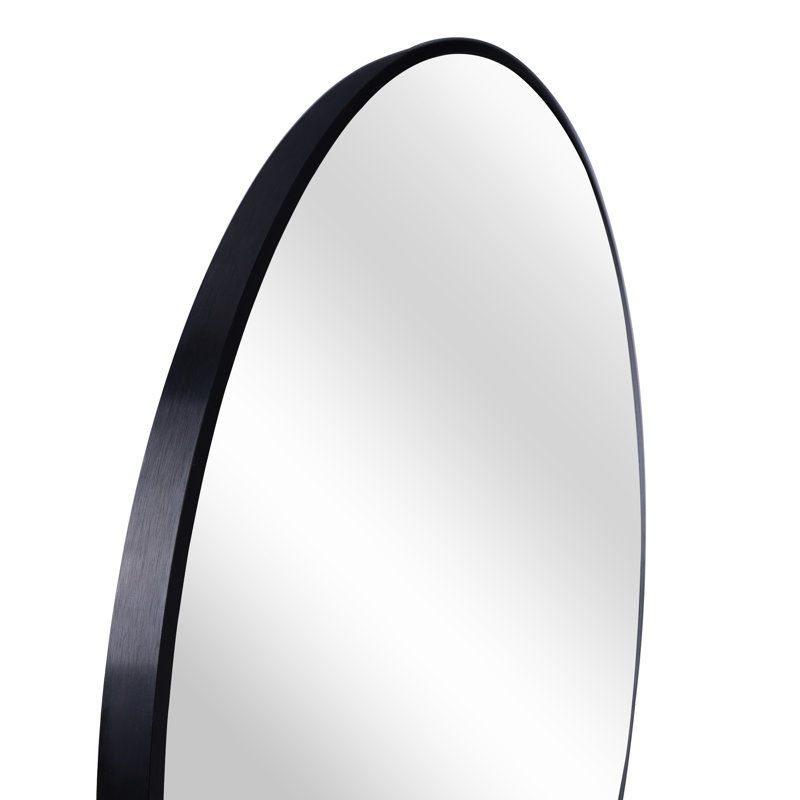 Miroir de salle de bain noir 16 po - Verre lisse de 4 mm de hauteur, cadre en alliage d'aluminium, incassable, Black