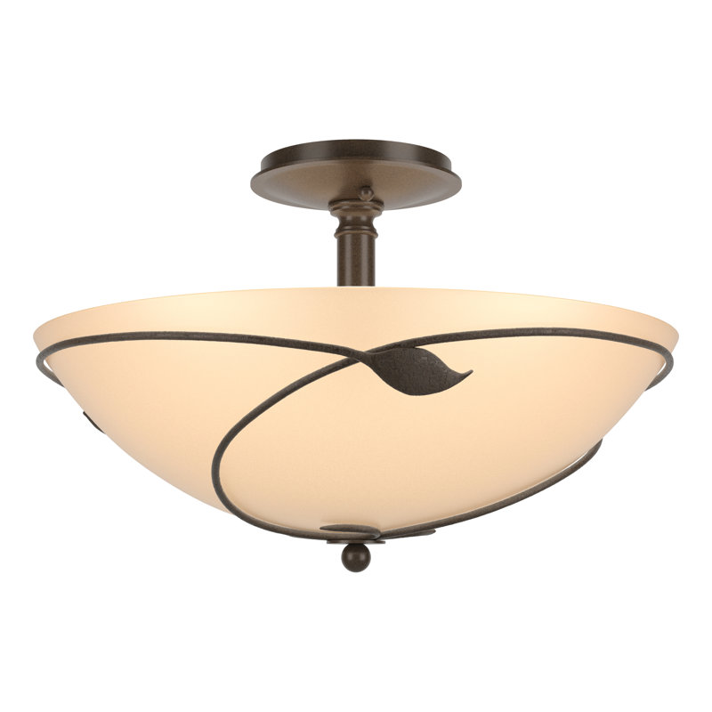 Leaf Semi Flush Mount, Bronze, Sand, 11" H x 16" W x 16" D