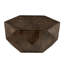 Table basse hexagonale en bois massif brun