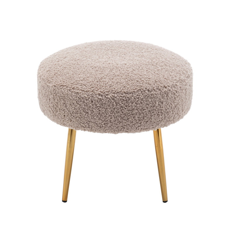 Repose-pieds en tissu Rabiha Teddy, Brun