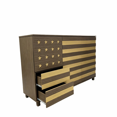 Buffet de 55 po: armoire de rangement de cuisine polyvalente fabriquée à la main avec 2 tiroirs et 3 portes, cette pièce sert également de console de bar avec tablette réglable