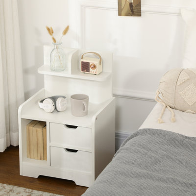 40cm W Engineered Wood Bedside Table