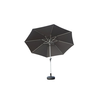 Parasol de patio 9 pi, parasol de table d'extérieur avec bouton-poussoir inclinable et manivelle, parasol de marché imperméable avec protection contre les rayons UV et 8 nervures robustes pour le jardin, la terrasse, la cour arrière, la piscine