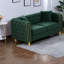 Causeuse en velours vert moderne de 63 pouces avec canapé Chesterfield Modern