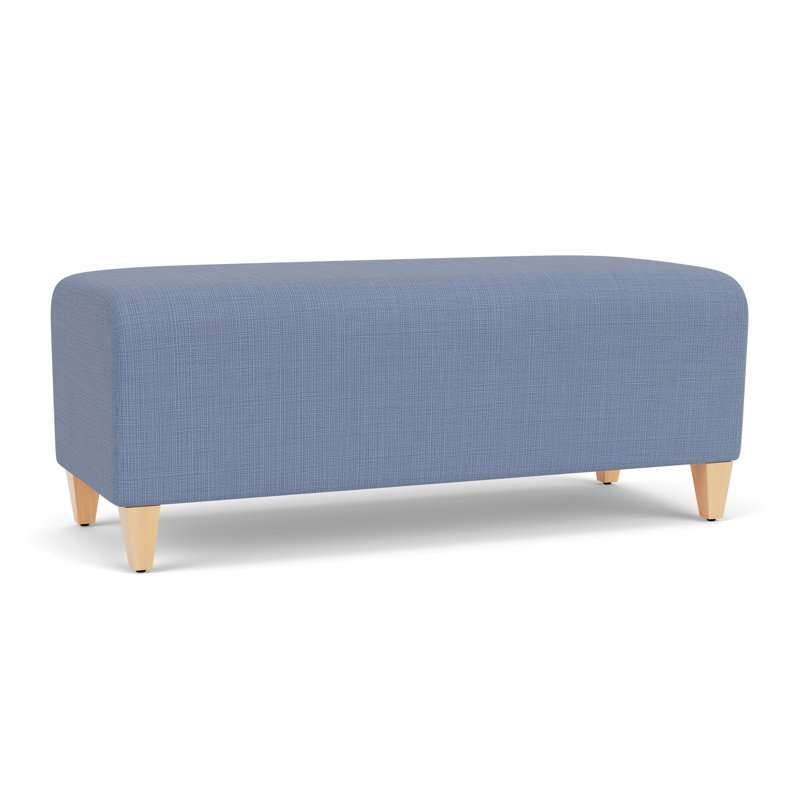 Banc de réception Ravenna, Bois naturel, Chambray bleu marine clair