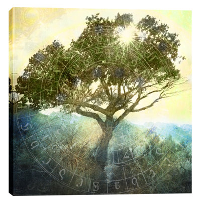 «Tree And Sun» par Elena Ray, art mural sur toile