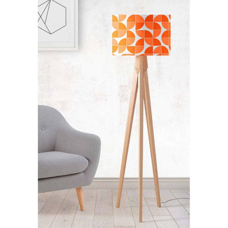 21cm H Linen Drum Lamp Shade ( Uno ), Orange
