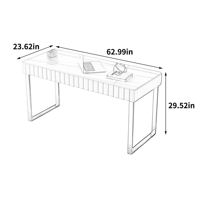 Computer Desk, 29.52" H x 62.99" W x 23.62" D