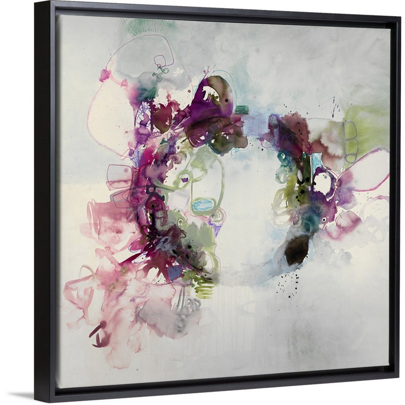 « the only the pretty ring time », peinture sur toile, Cadre flottant noir, H 13,7 po x l 13,7 po x P 1,75 po