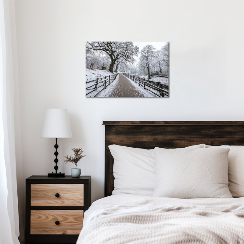 Hiver, arbre, décoration murale, paysage de neige, art mural sur toile, scène d'hiver imprime une œuvre d'art pour le salon, forêt d'hiver, peinture sur toile pour cadre mural