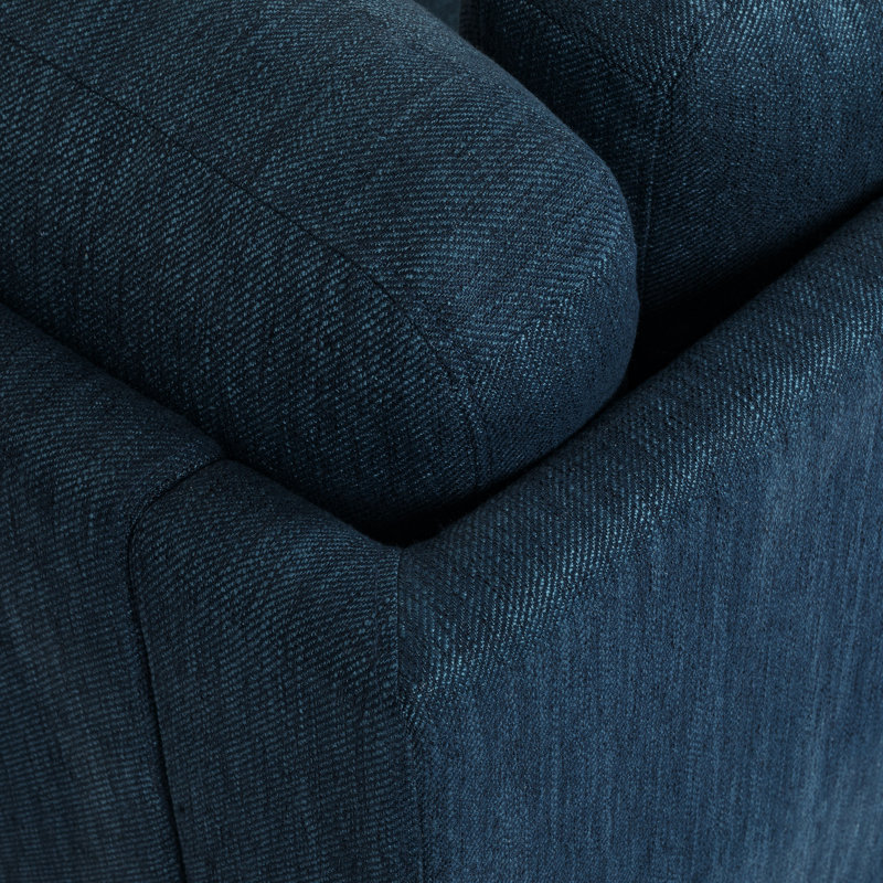 Chaise longue Pendlebury, 100 % polyester bleu marine