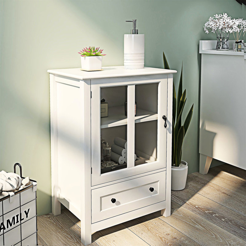 Buffet avec portes vitrées simples