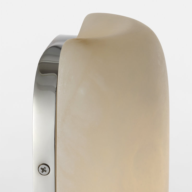 Kelly Wearstler Formosa 26" Linear Sconce, 19.75" H x 4.75" W x 3.25" D, Alabaster/Polished Nickel, 1400 W
