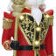 Statue de soldat Casse-Noisette traditionnelle de 1,20 m avec sceptre sur socle en boîte-cadeau, décoration de Noël en oxyde de magnésium préilluminée