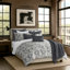 Ensemble de couvre-lit standard en coton moka / gris anthracite 2 pièces Indali-73813244