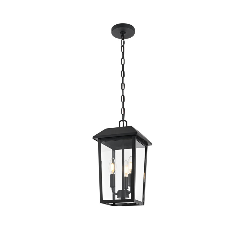 Luminaire suspendu d'extérieur noir 8 x 15 pouces Nilles