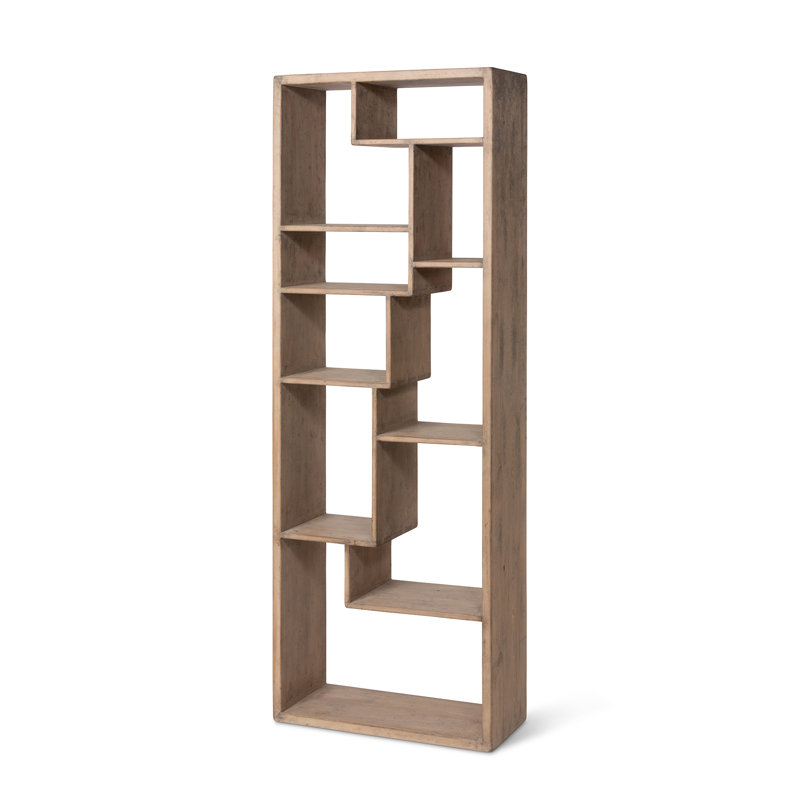 Solid Wood Geometric Bookcase