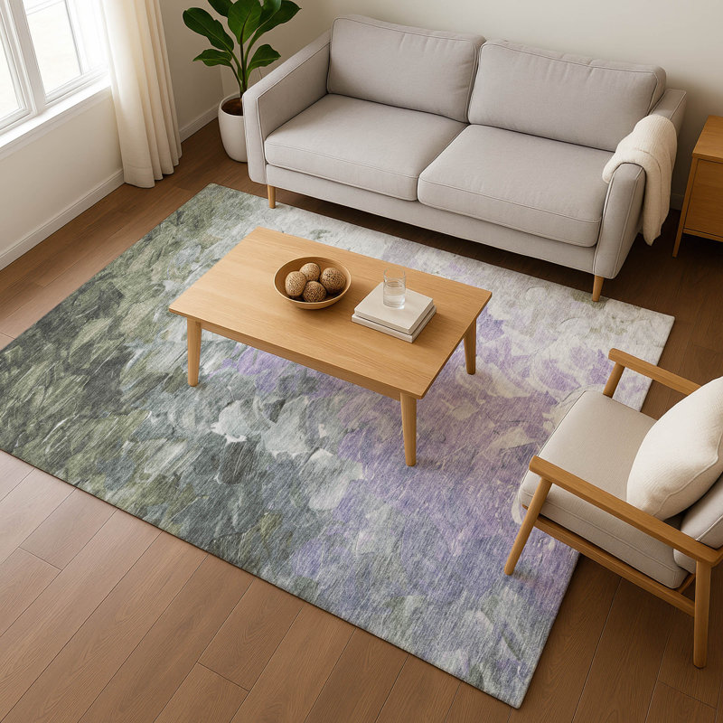 Tapis abstrait lavable à la machine Premium Slesnick AMF1674, Rectangle 10 pi x 14 pi