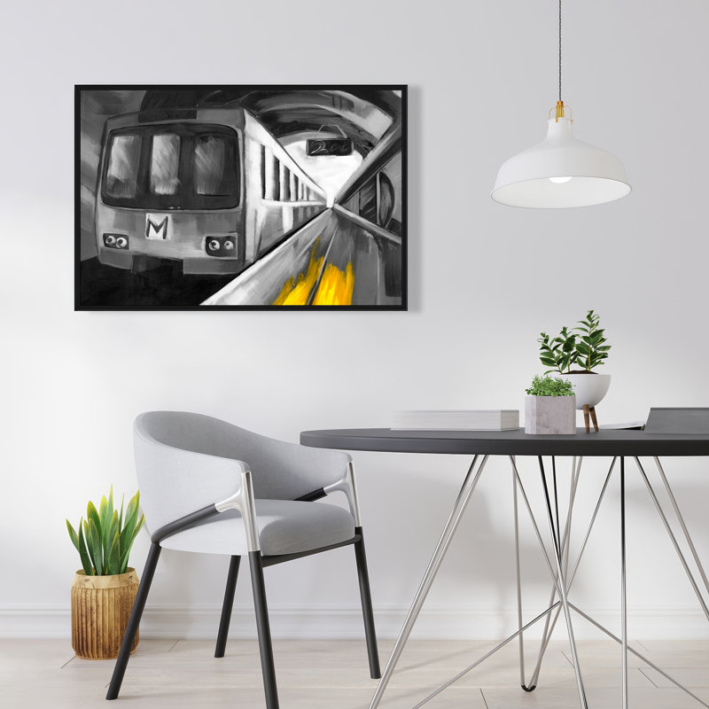 Urban Life - Train Man Cave, décoration sur toile encadrée